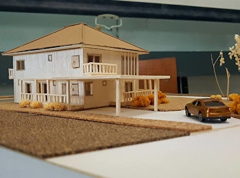 นักศึกษาชั้นปีที่ 2 กับการออกแบบบ้าน 2
ชั้น รายวิชาการออกแบบสถาปัตยกรรม 1