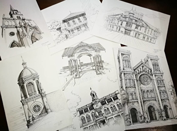 นักศึกษาชั้นปีที่ 1 สาขาวิชาสถาปัตยกรรม
กับผลงานวาดเส้นชิ้นสุดท้าย
รายวิชาวาดเส้นและแสดงผลงาน 1 ภาคเรียนที่
1/61