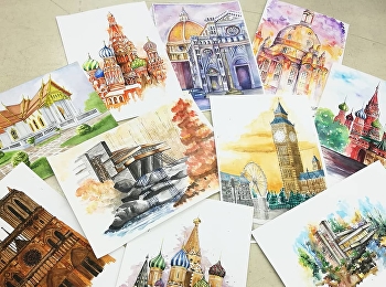 สรุปผลงานสีน้ำ นศ.สถาปัตย์ ชั้นปีที่ 1