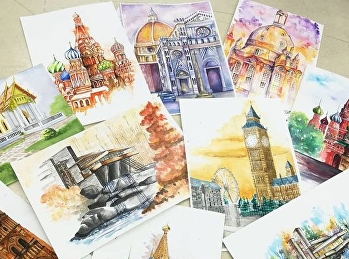 วาดเส้นสีน้ำ นักศึกษาชั้นปีที่ 1