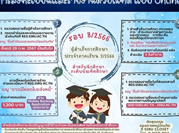 การลงทะเบียนและรายงานตัวบัณฑิต
เพื่อรับเอกสารสำคัญทางการศึกษา
ประจำปีการศึกษา 2566 รอบที่ 8/2566