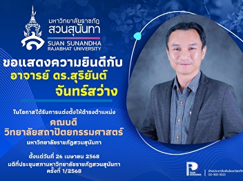 Congratulations to “Asst. Prof. Dr.
Suriyant Chansawang”